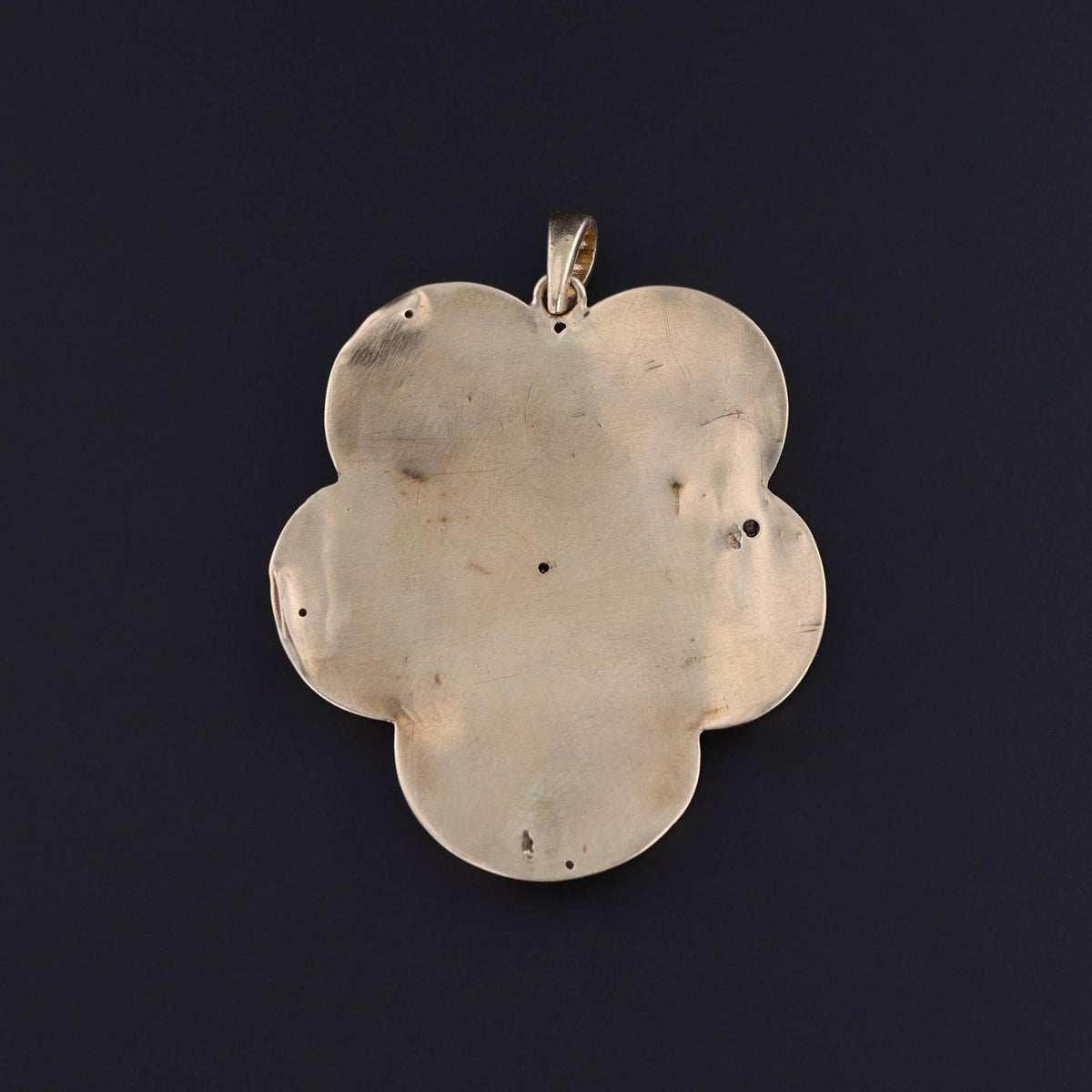 Antique Enamel Rose Pendant of 14k Gold - Trademark Antiques