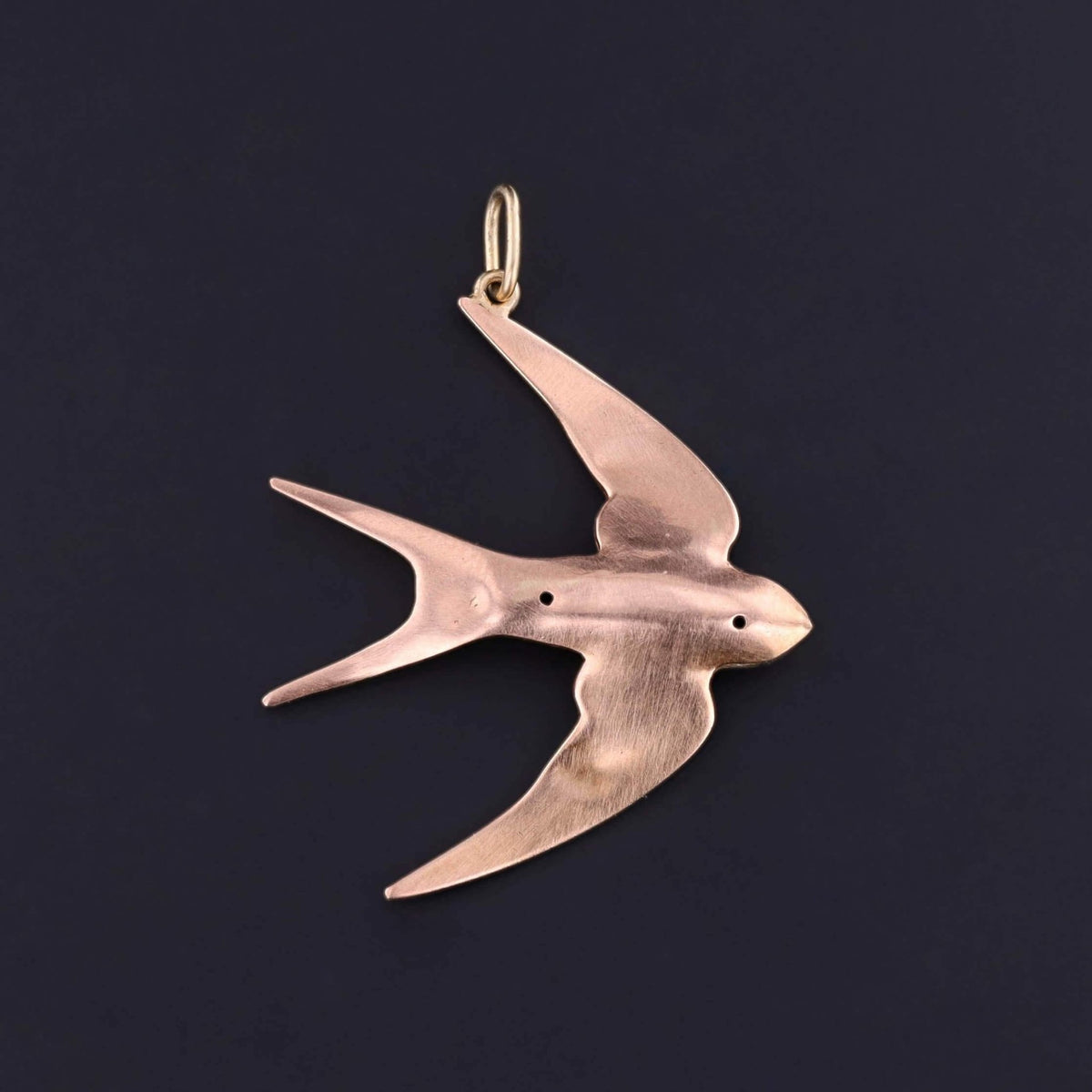 Antique Enamel Swallow Bird Pendant of 14k Gold - Trademark Antiques