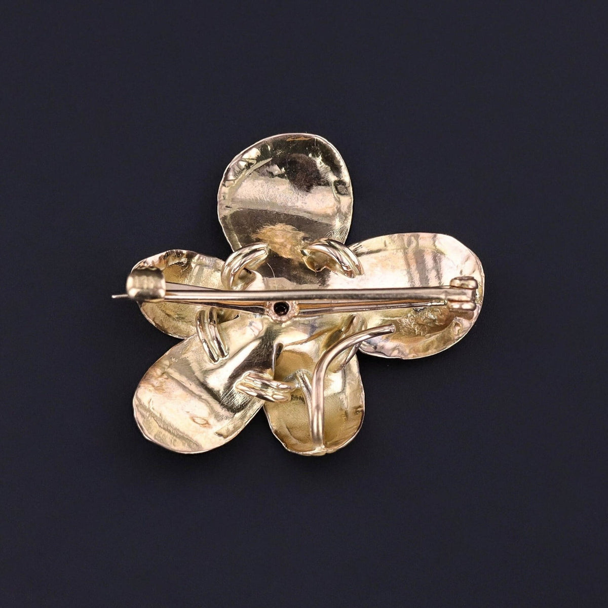 Antique Enamel Violet Pendant Brooch of 14k Gold - Trademark Antiques