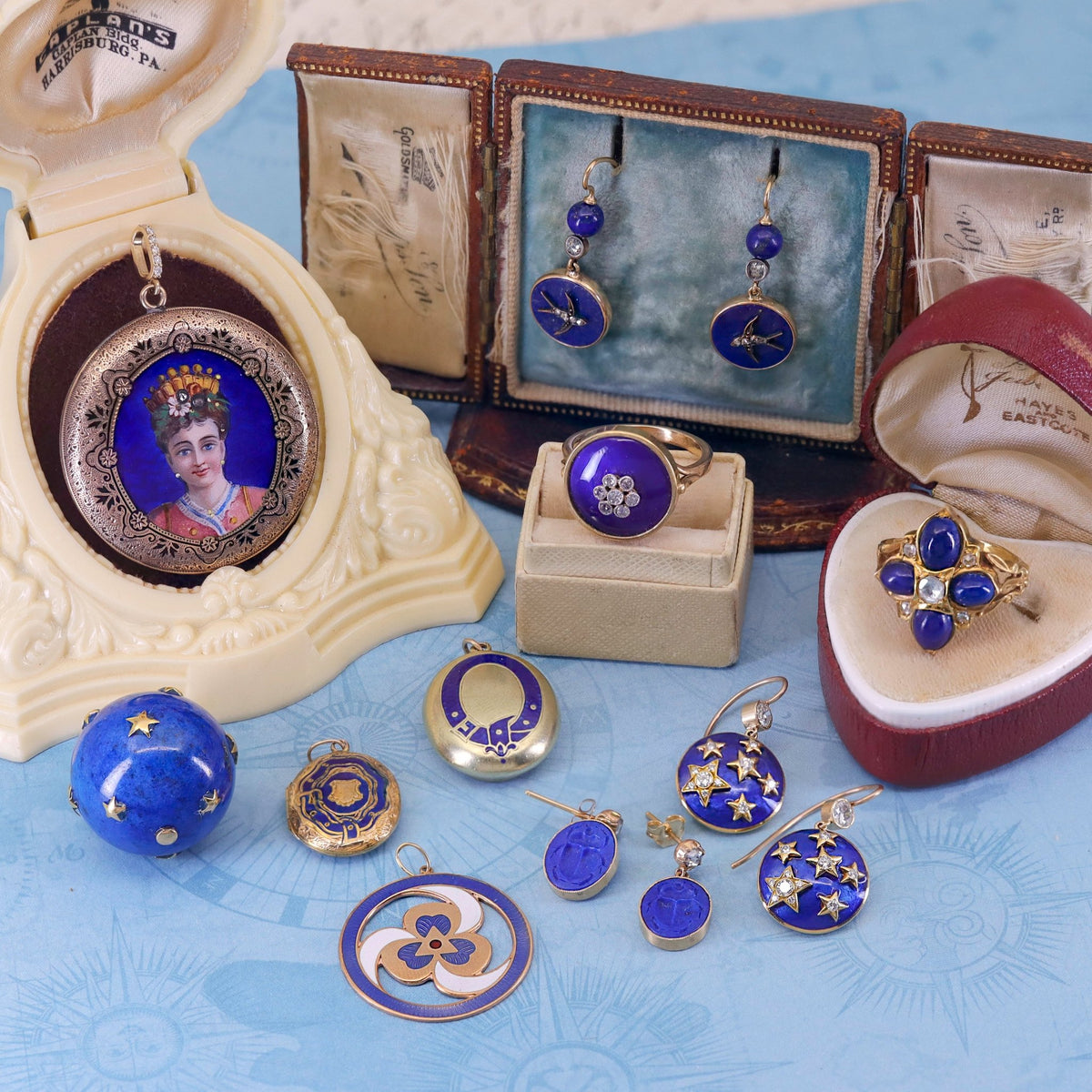 Antique Enamel Woman Pendant of 14k Gold - Trademark Antiques