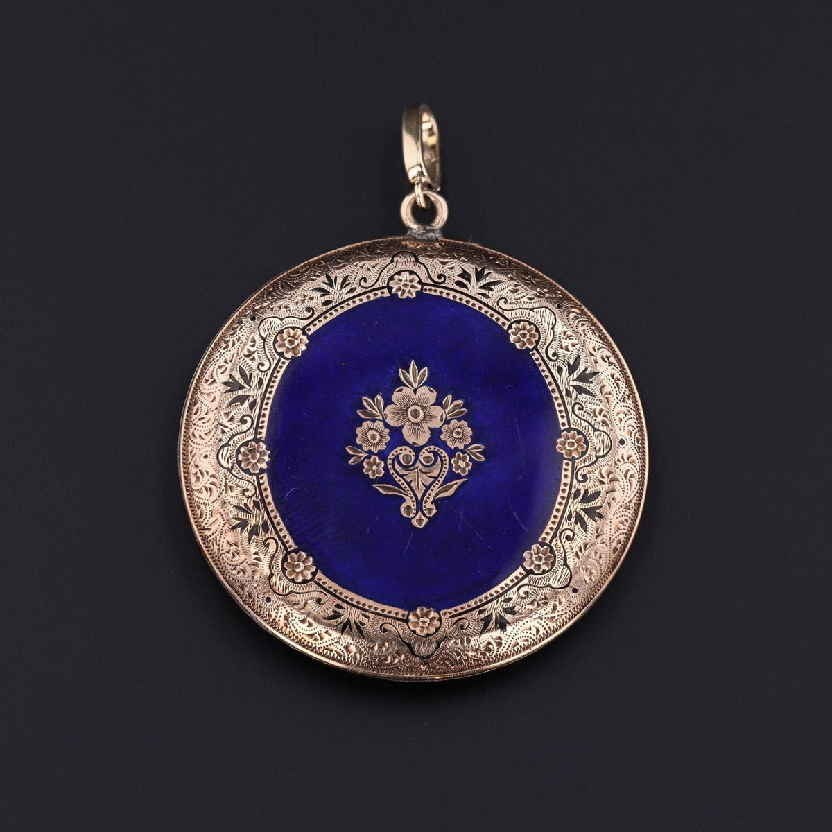 Antique Enamel Woman Pendant of 14k Gold - Trademark Antiques