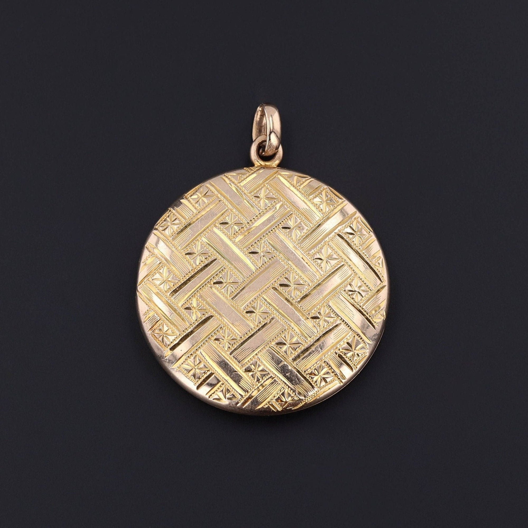 Antique Estate Locket of 10k Gold with Initials LJB - Trademark Antiques