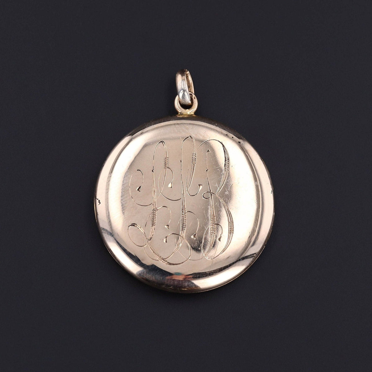 Antique Estate Locket of 10k Gold with Initials LJB - Trademark Antiques