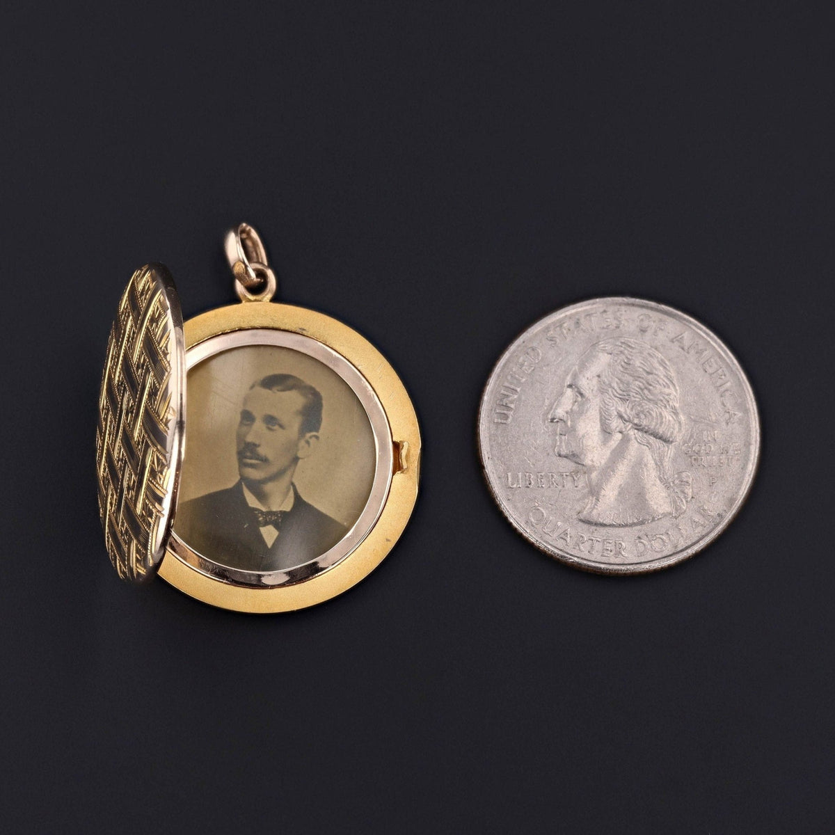 Antique Estate Locket of 10k Gold with Initials LJB - Trademark Antiques