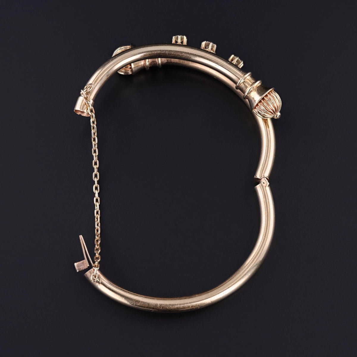 Antique Etruscan Revival Bangle Bracelet of 14k Gold - Trademark Antiques