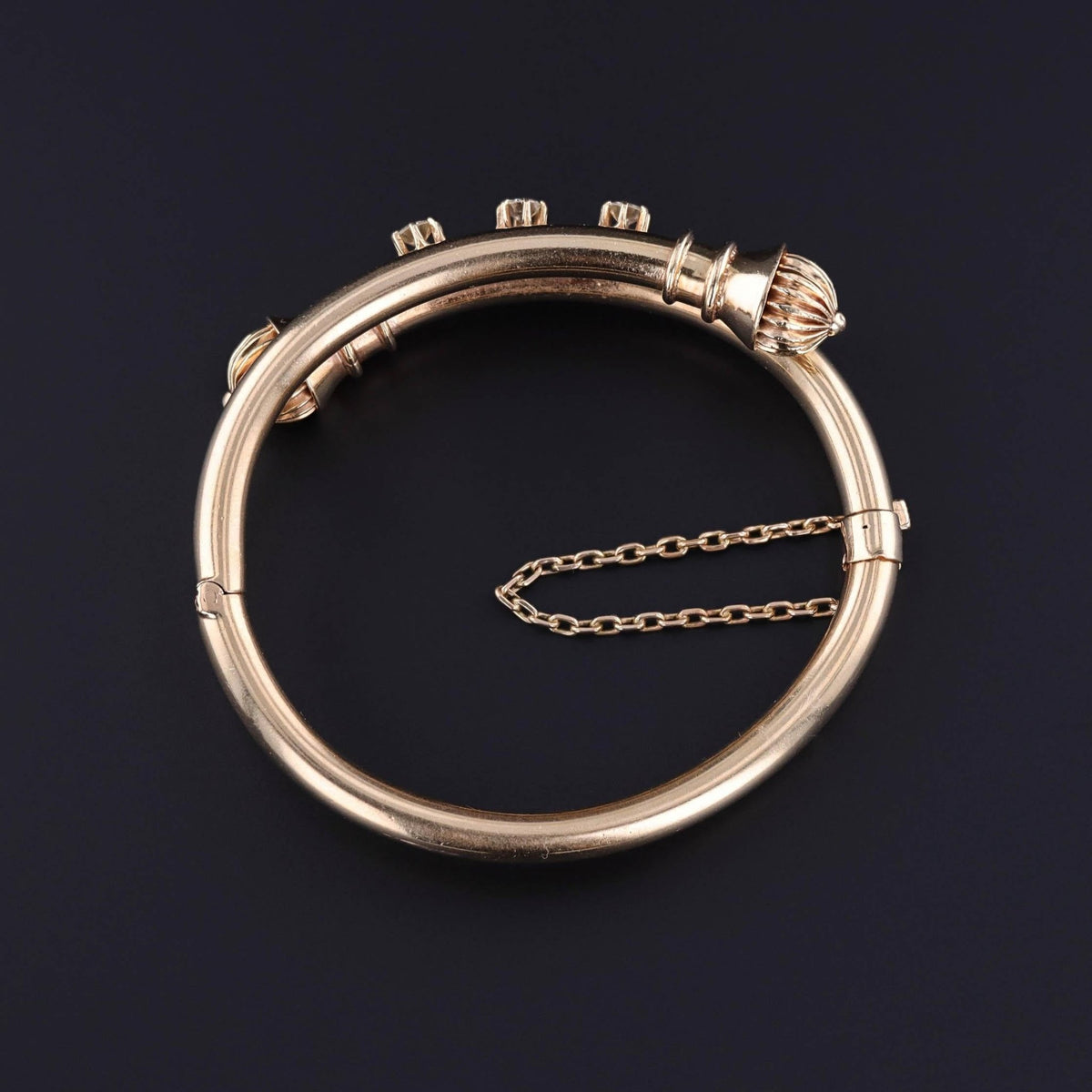 Antique Etruscan Revival Bangle Bracelet of 14k Gold - Trademark Antiques