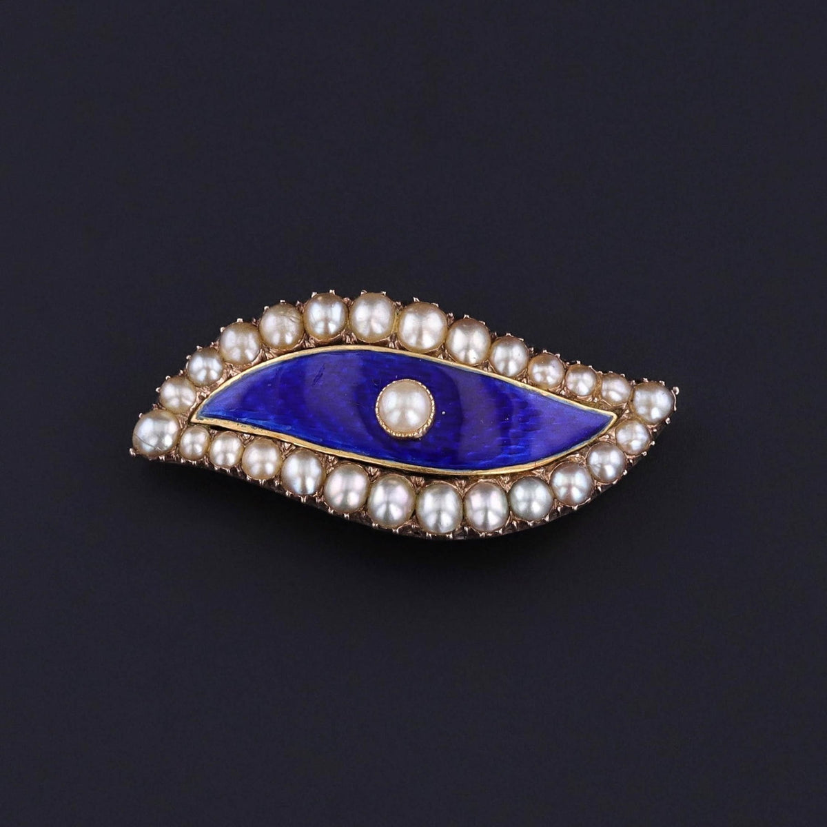 Antique Evil Eye Brooch of 18k Gold - Trademark Antiques