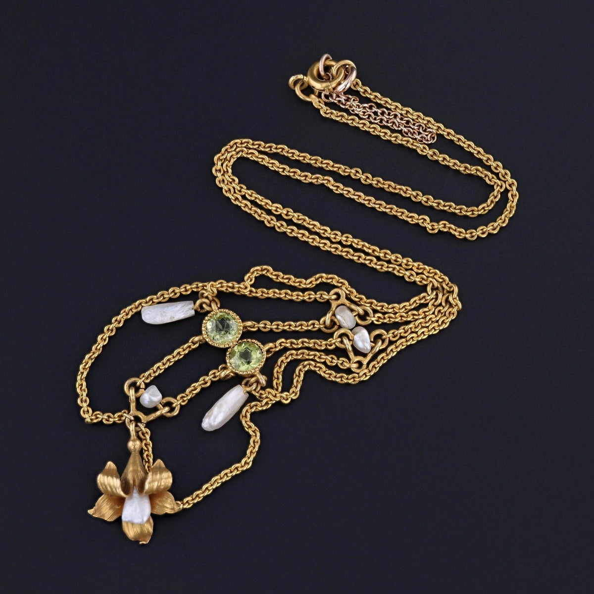 Antique Festoon Necklace of 10k Gold - Trademark Antiques