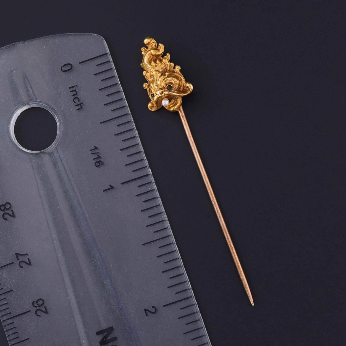 Antique Fish Stickpin of 10k Gold - Trademark Antiques