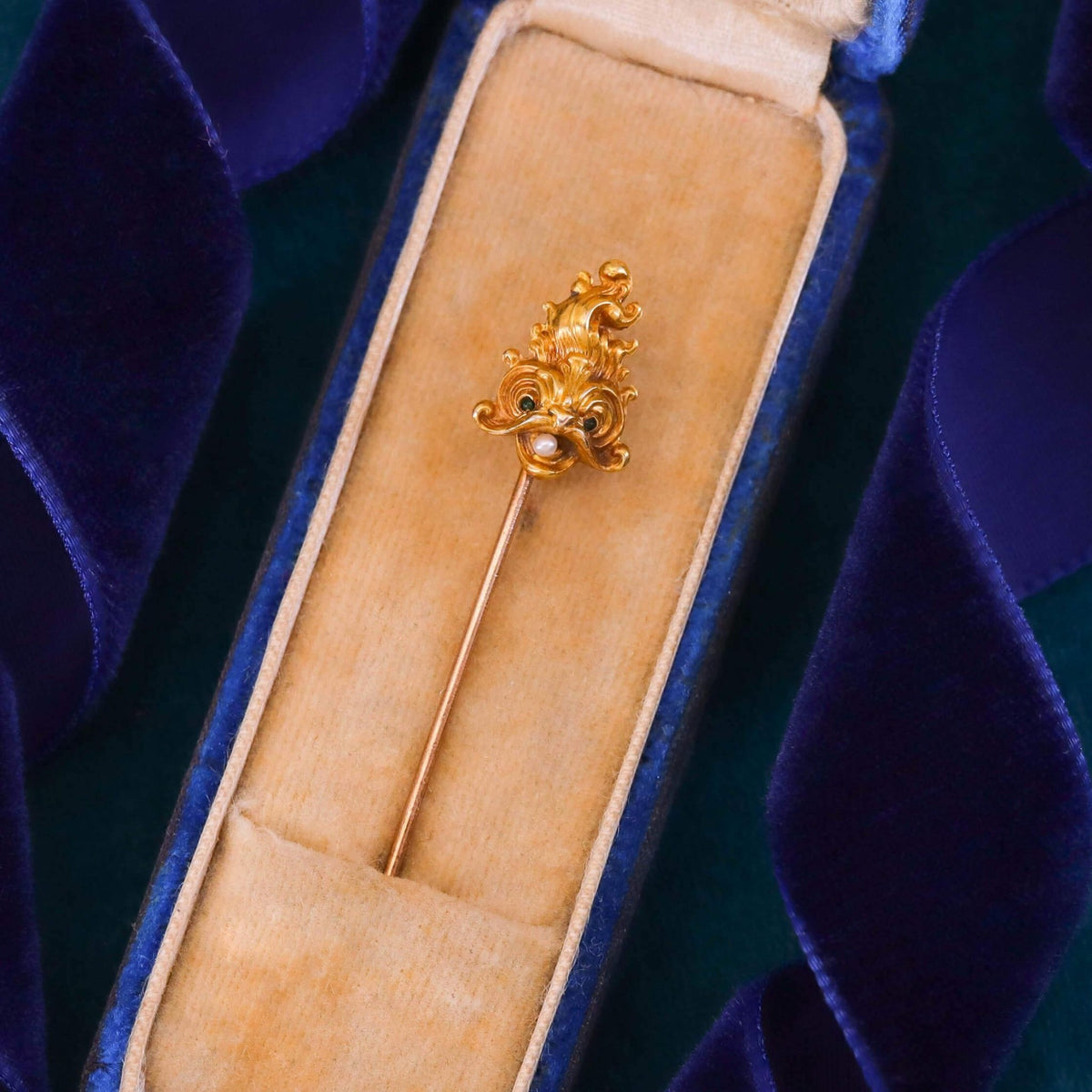 Antique Fish Stickpin of 10k Gold - Trademark Antiques