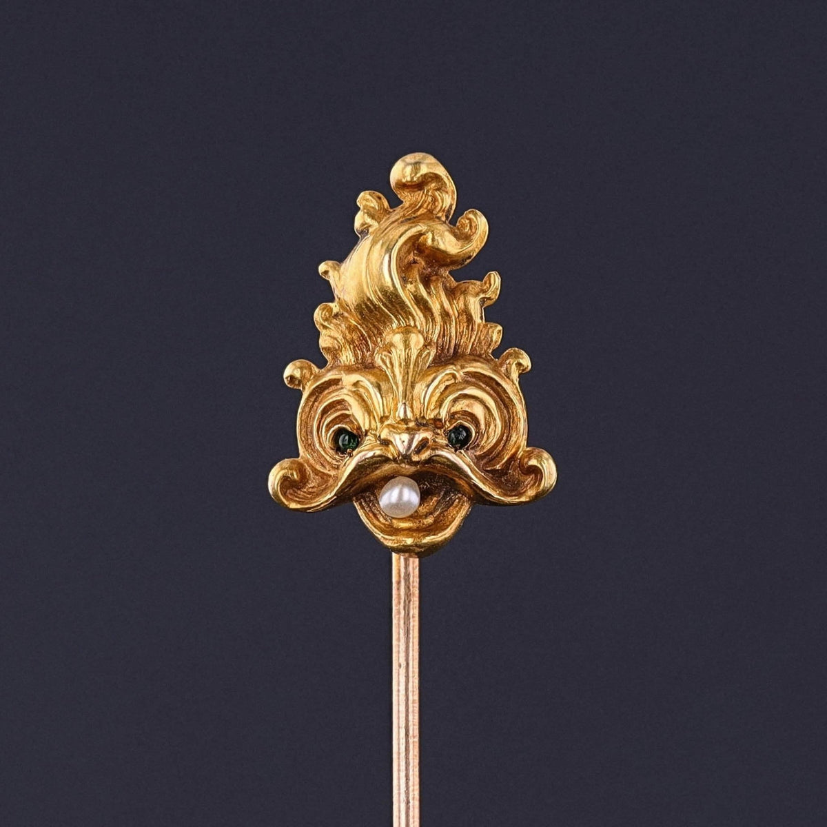 Antique Fish Stickpin of 10k Gold - Trademark Antiques