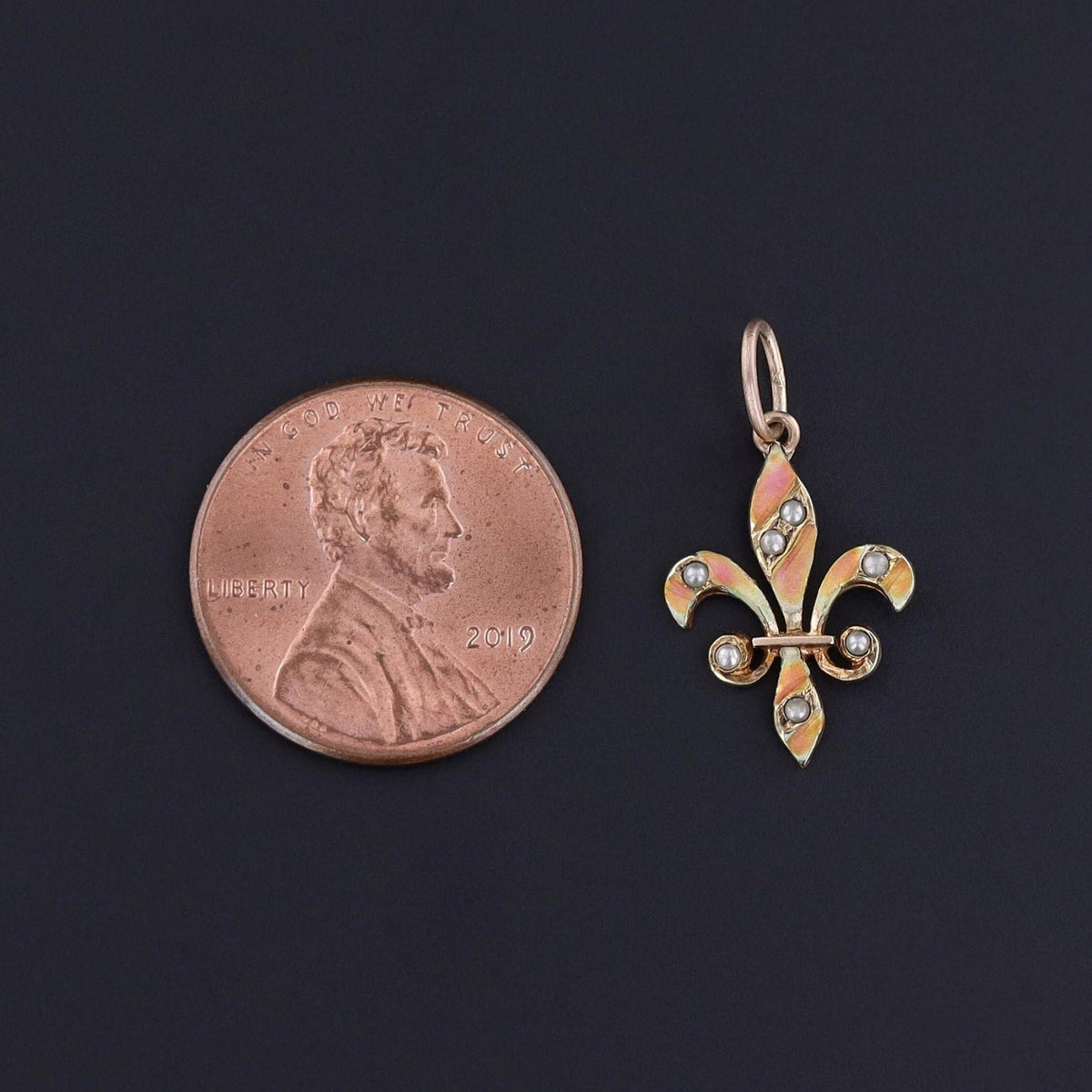 Antique Fleur de Lis Conversion Charm of 9ct Gold - Trademark Antiques