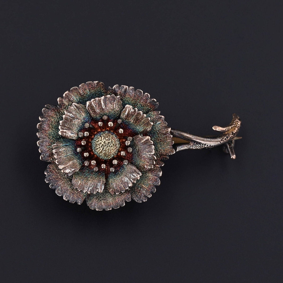 Antique Flower Brooch of 14k Gold - Trademark Antiques