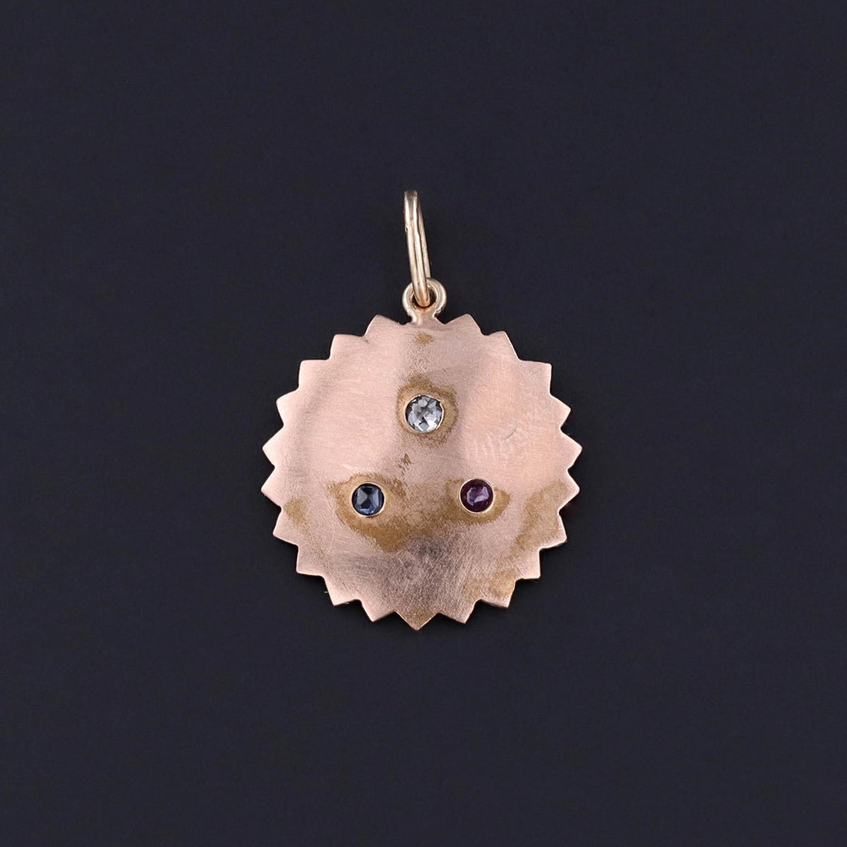 Antique Flower Charm of 14k Gold &amp; Platinum - Trademark Antiques