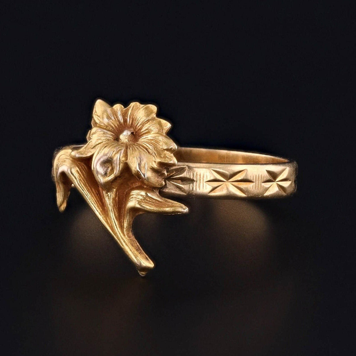 Antique Flower Conversion Ring of 10k &amp; 18k Gold - Trademark Antiques