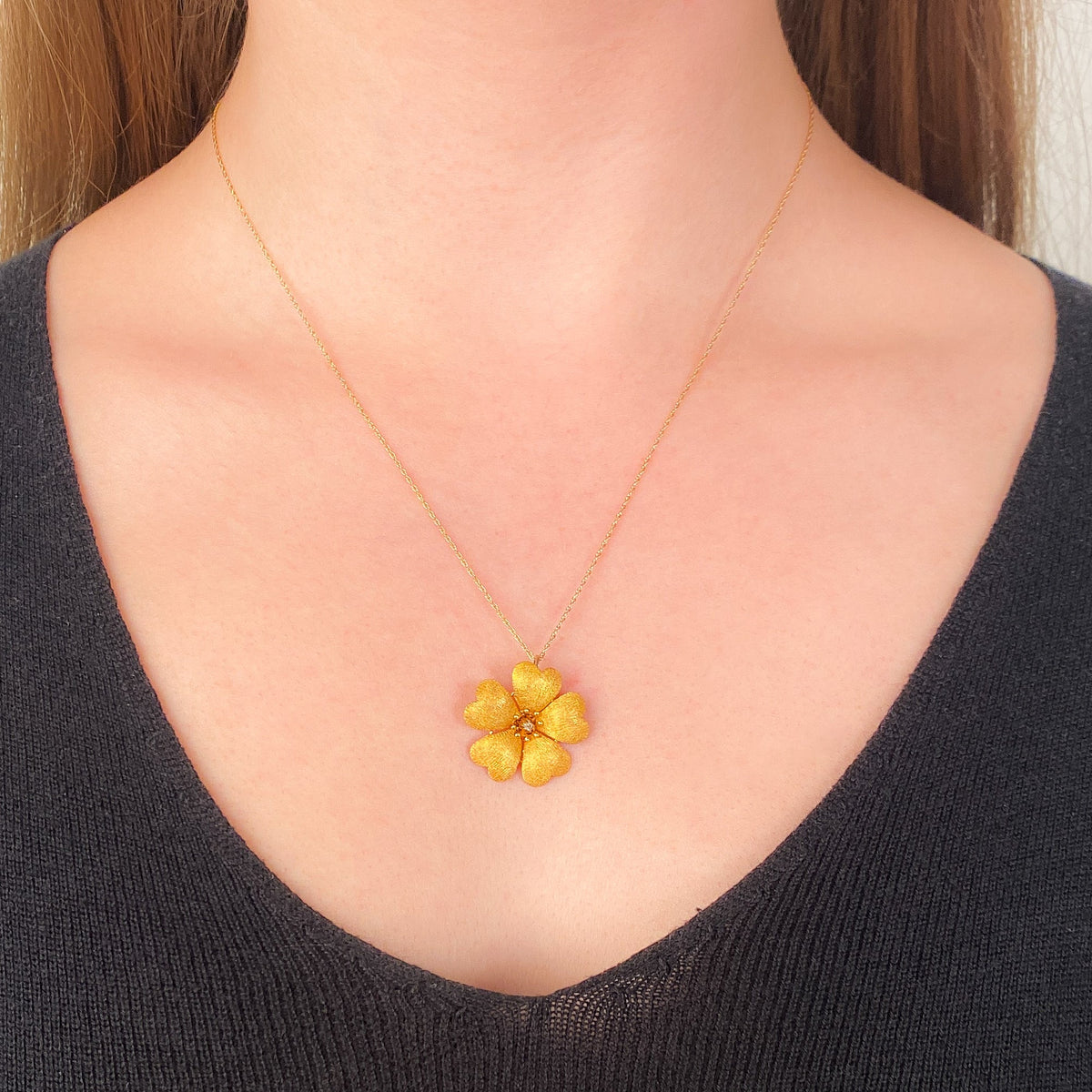 Antique Flower Pendant of 14k Gold - Trademark Antiques