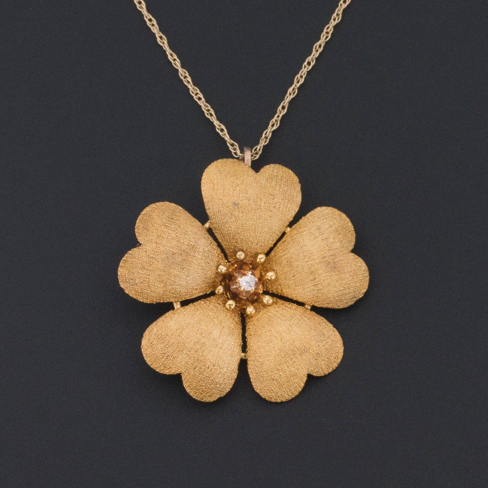 Antique Flower Pendant of 14k Gold - Trademark Antiques