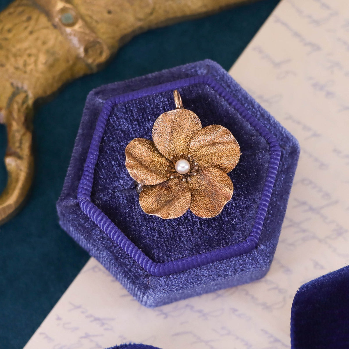 Antique Flower Pendant or Brooch of 14k Gold - Trademark Antiques