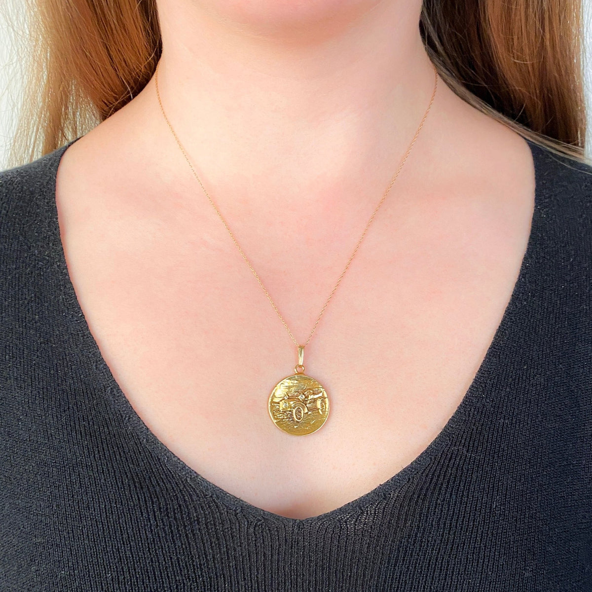 Antique Ford Model B Car Pendant of 14k Gold - Trademark Antiques
