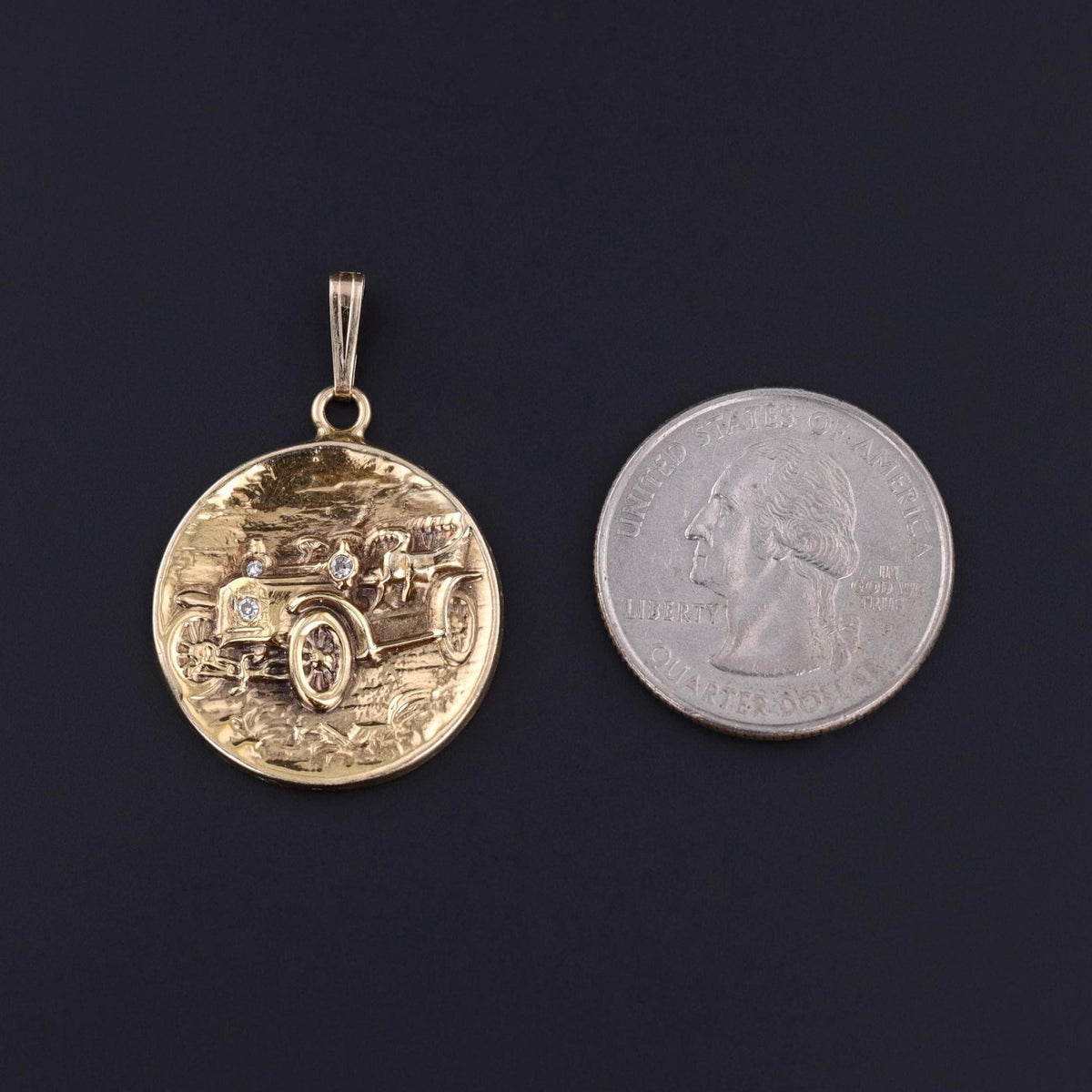 Antique Ford Model B Car Pendant of 14k Gold - Trademark Antiques
