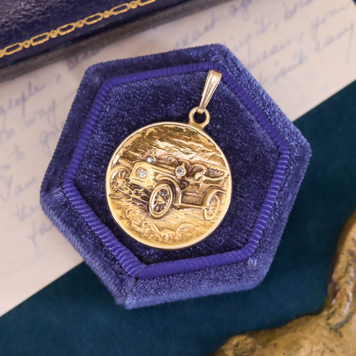 Antique Ford Model B Car Pendant of 14k Gold - Trademark Antiques