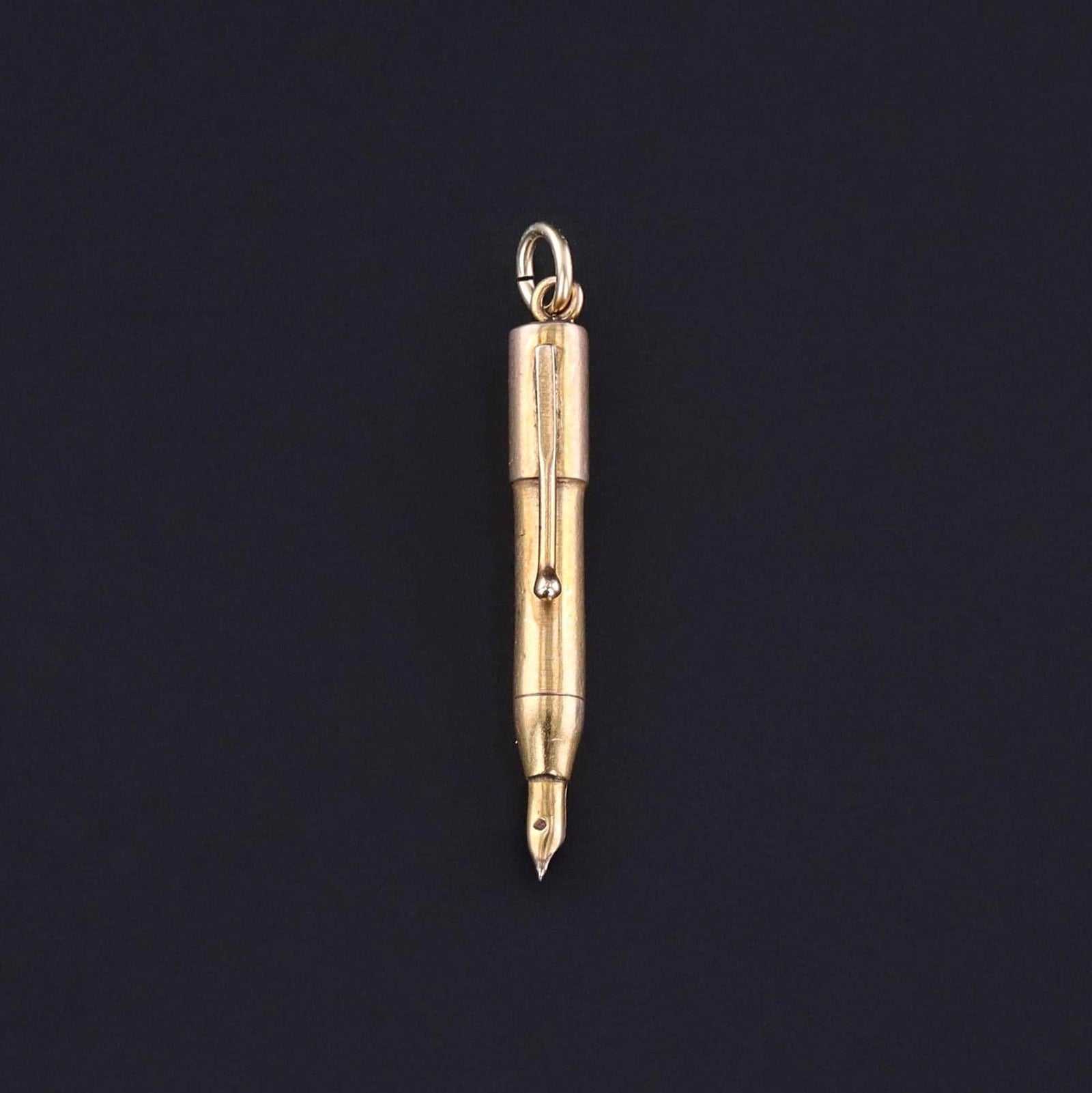 Antique Fountain Pen Charm of 9ct Gold - Trademark Antiques