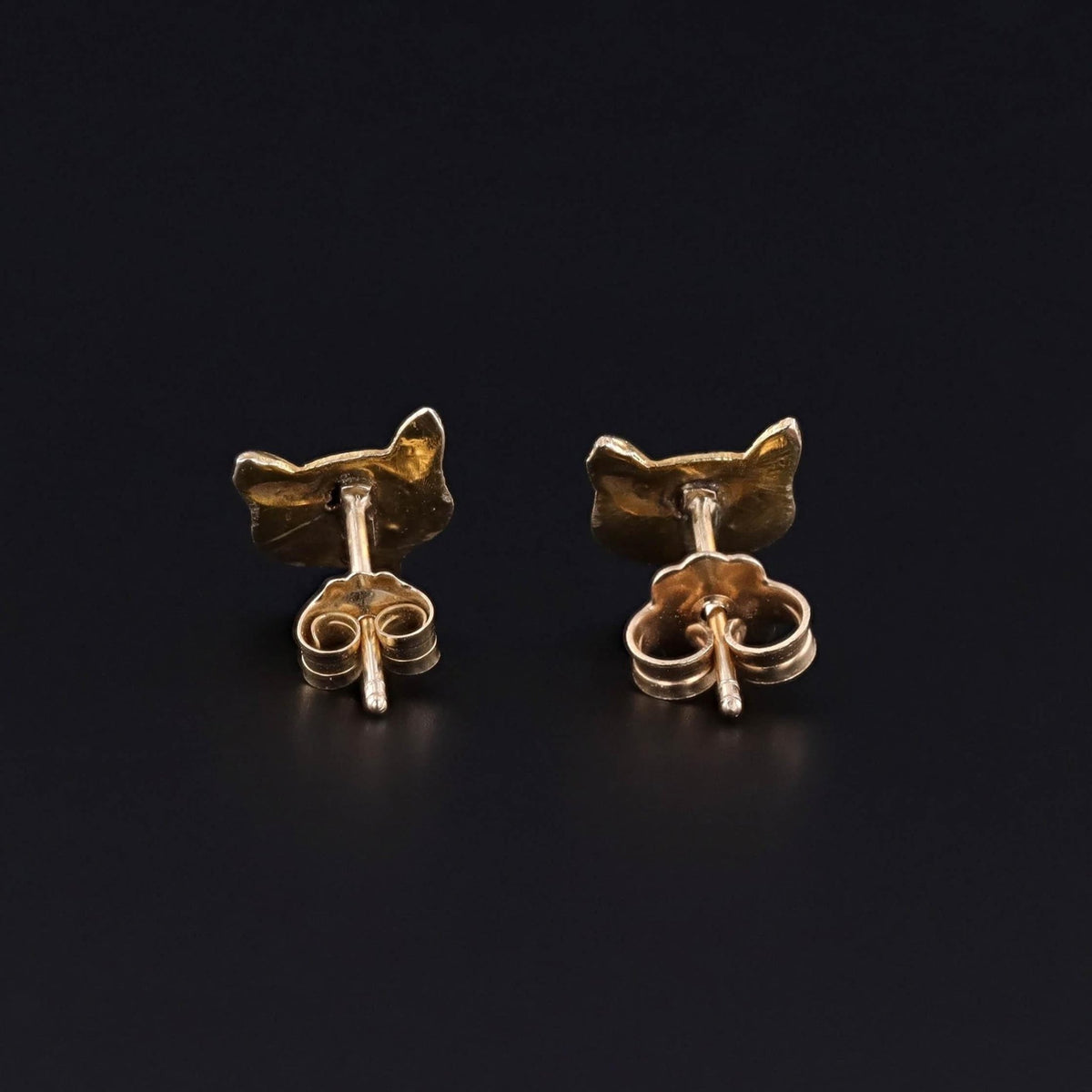 Antique Fox Stud Earrings of 9ct Gold - Trademark Antiques