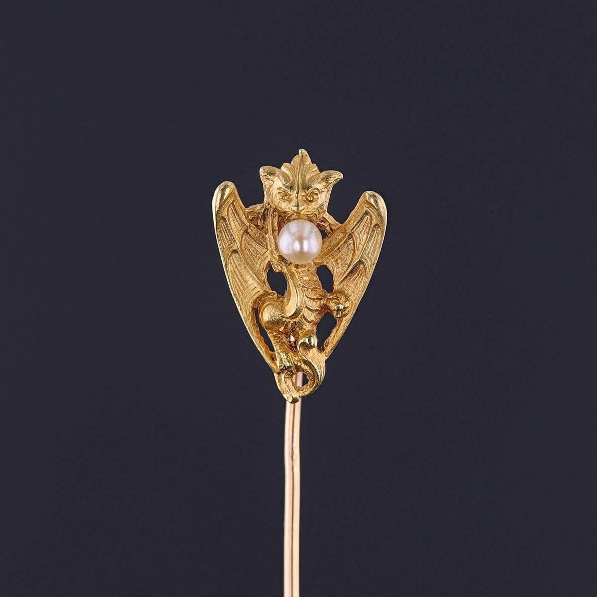 Antique French Dragon Stickpin of 18k Gold - Trademark Antiques