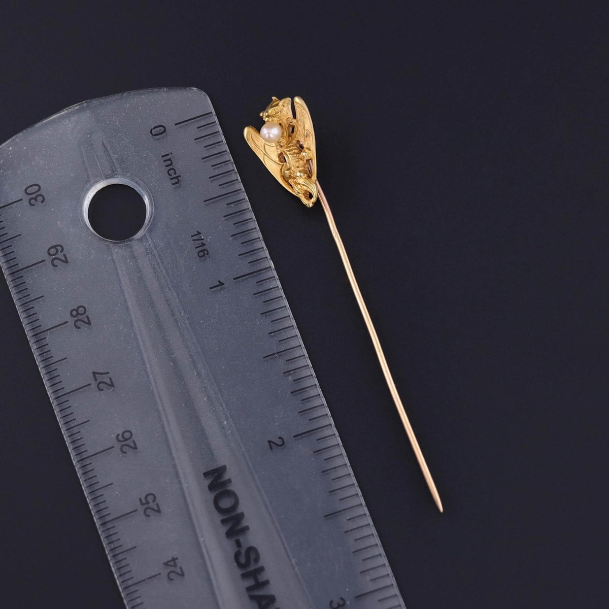 Antique French Dragon Stickpin of 18k Gold - Trademark Antiques