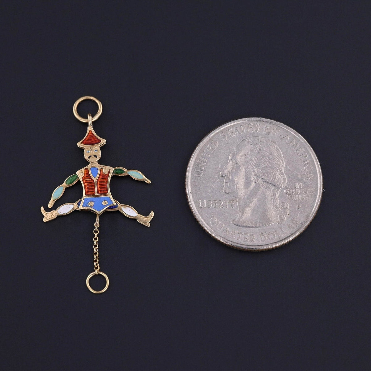 Antique French Enamel Charm of 18k Gold - Trademark Antiques