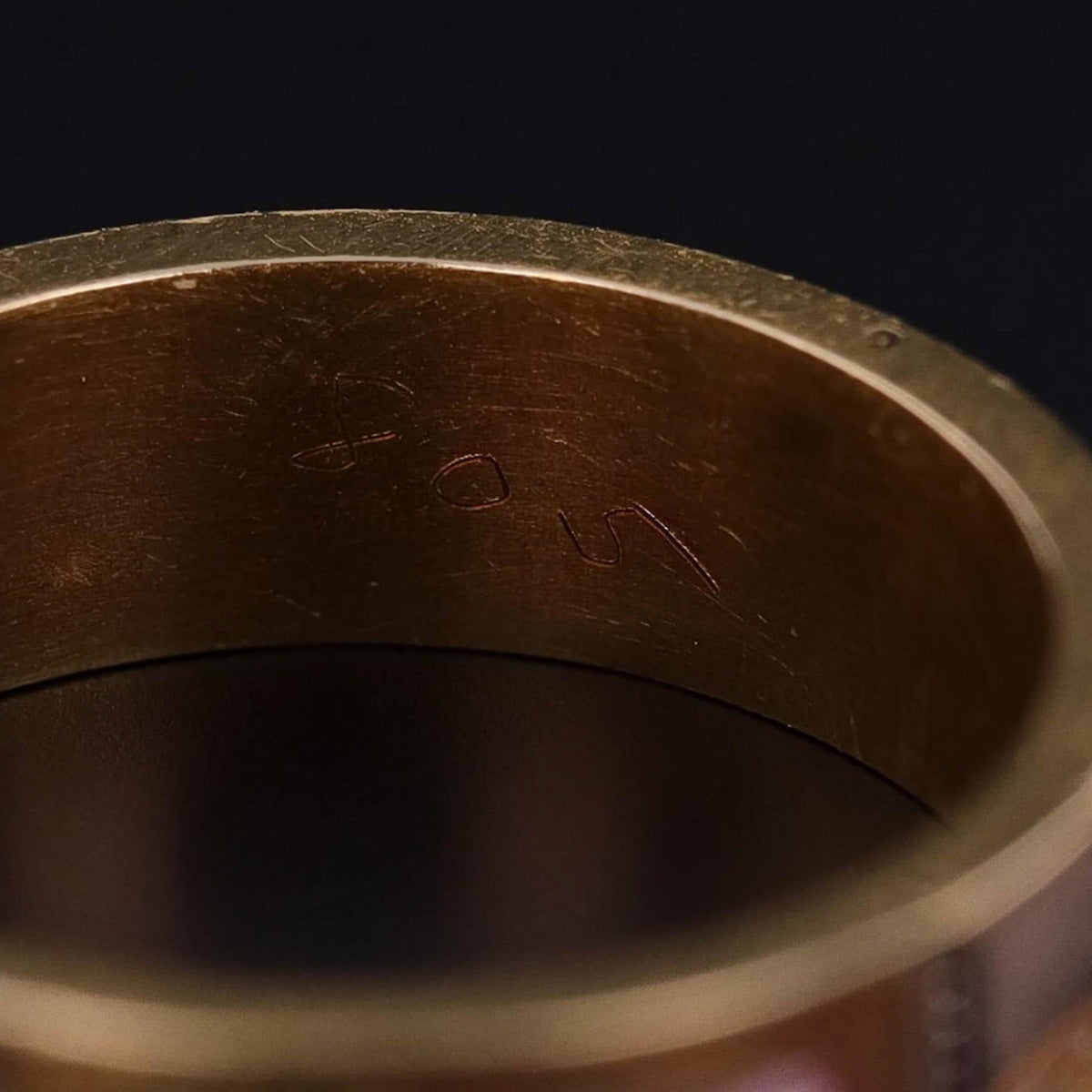 Antique French Enamel Compartment Love Token Ring of 20k Gold - Trademark Antiques