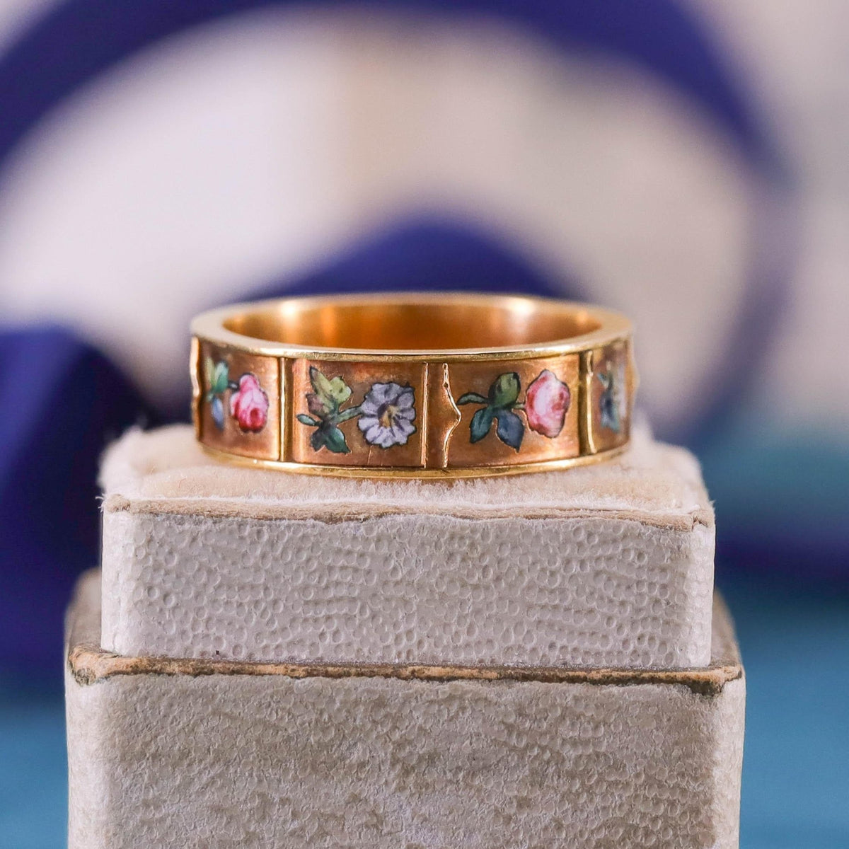 Antique French Enamel Compartment Love Token Ring of 20k Gold - Trademark Antiques