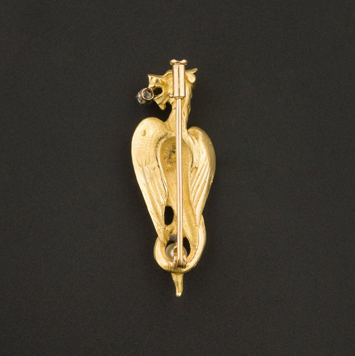 Antique French Griffin Brooch of 18k Gold - Trademark Antiques