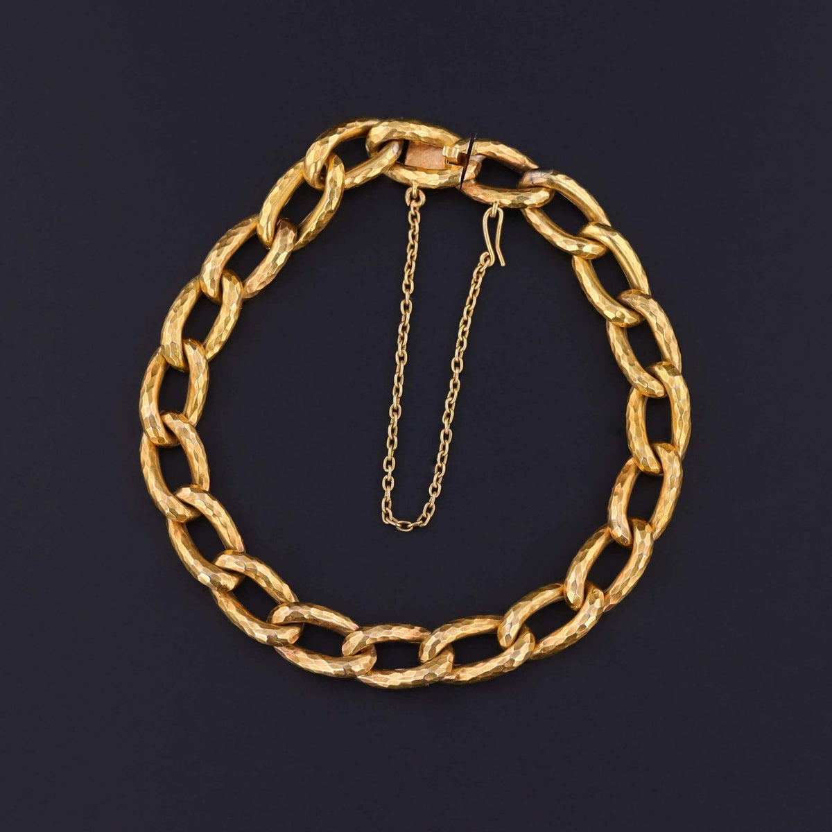 Antique French Hand Hammered Bracelet of 18k Gold - Trademark Antiques