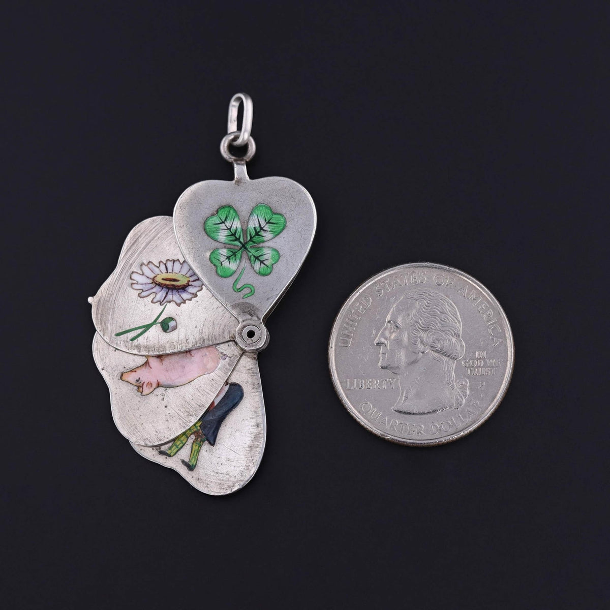 Antique French Lucky Charm Pendant of Coin Silver - Trademark Antiques