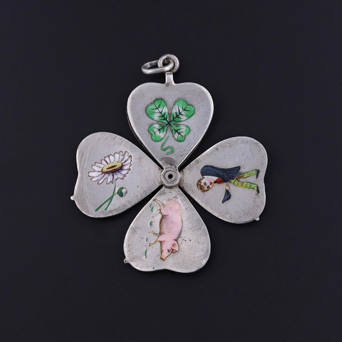 Antique French Lucky Charm Pendant of Coin Silver - Trademark Antiques