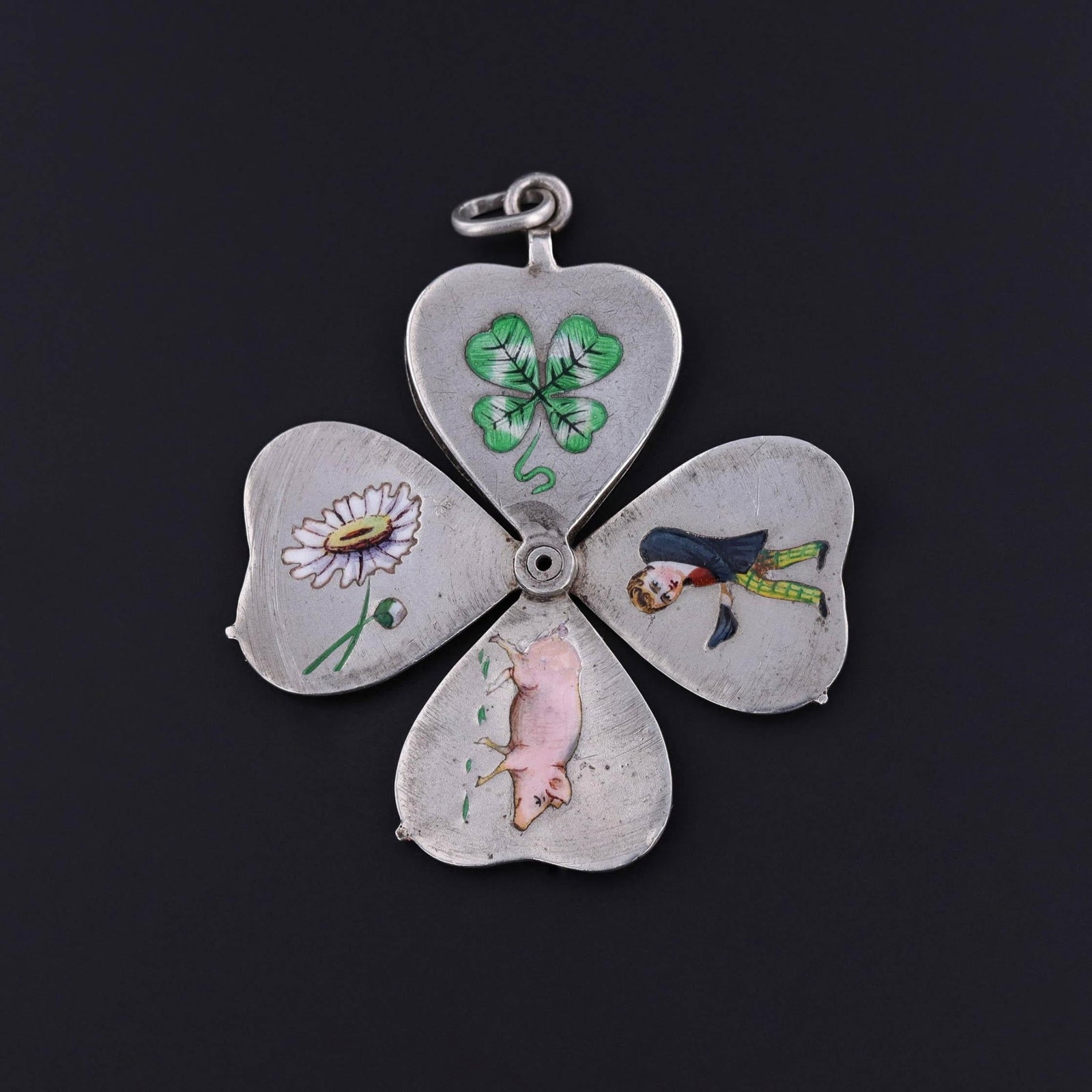 Antique French Lucky Charm Pendant of Coin Silver - Trademark Antiques