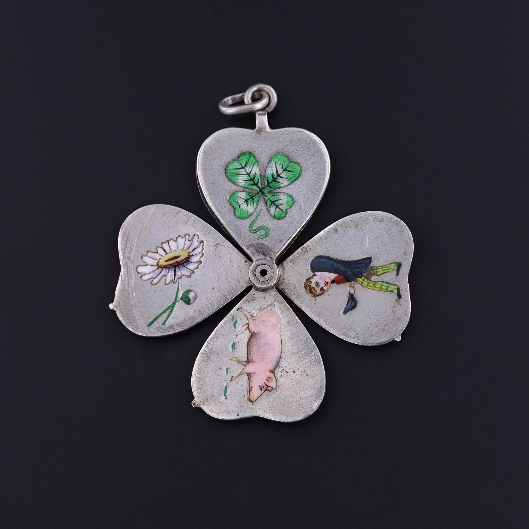 Antique French Lucky Charm Pendant of Coin Silver - Trademark Antiques