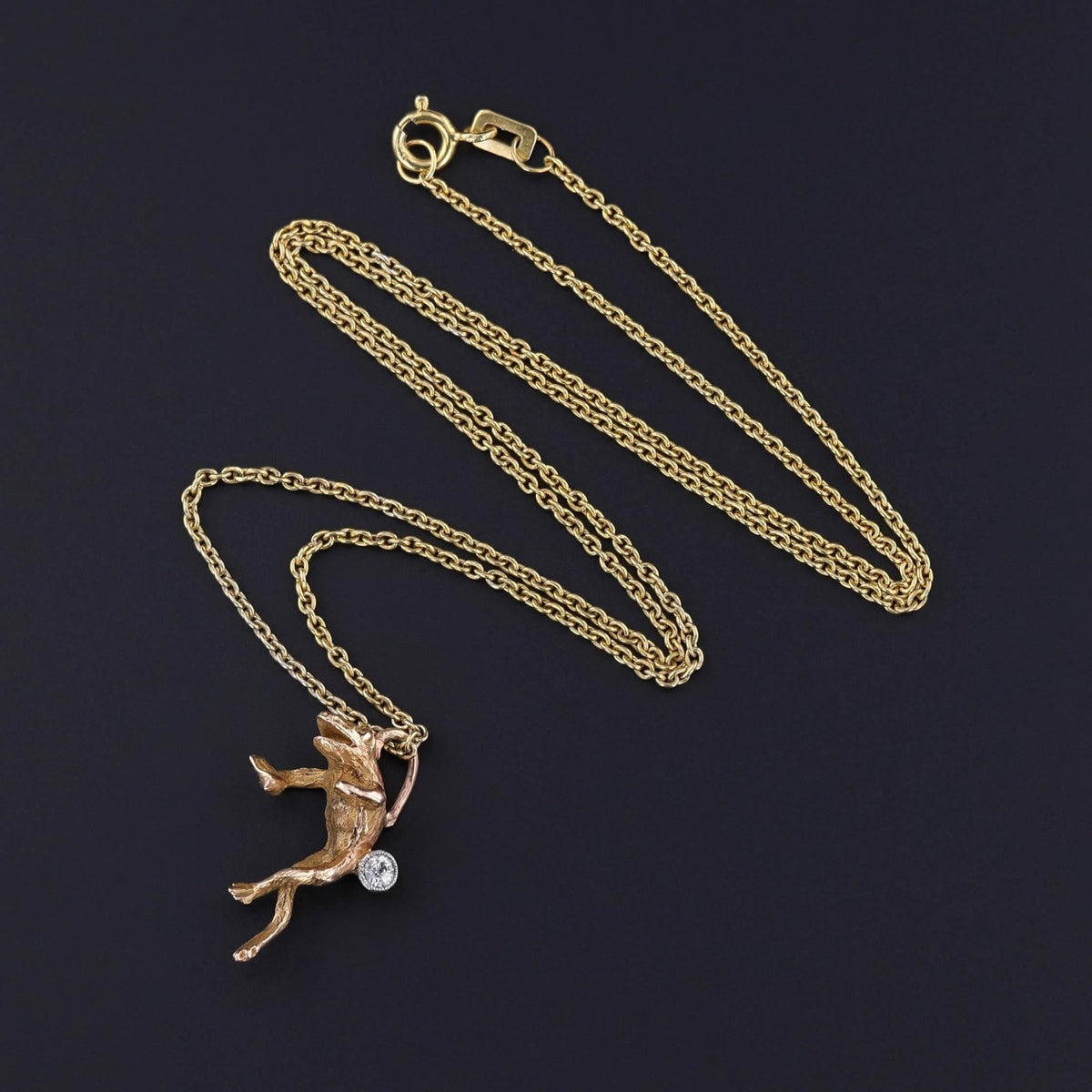 Antique Frog Necklace of 18k Gold - Trademark Antiques