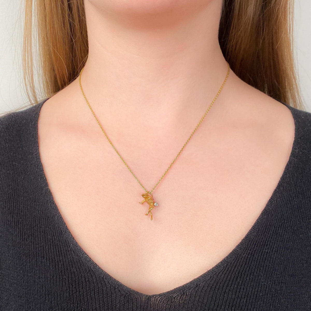 Antique Frog Necklace of 18k Gold - Trademark Antiques