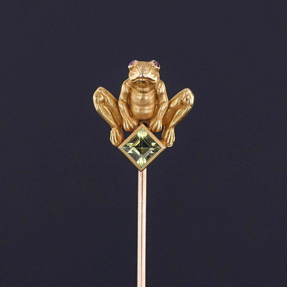 Antique Frog Stickpin of 18k and 14k Gold - Trademark Antiques