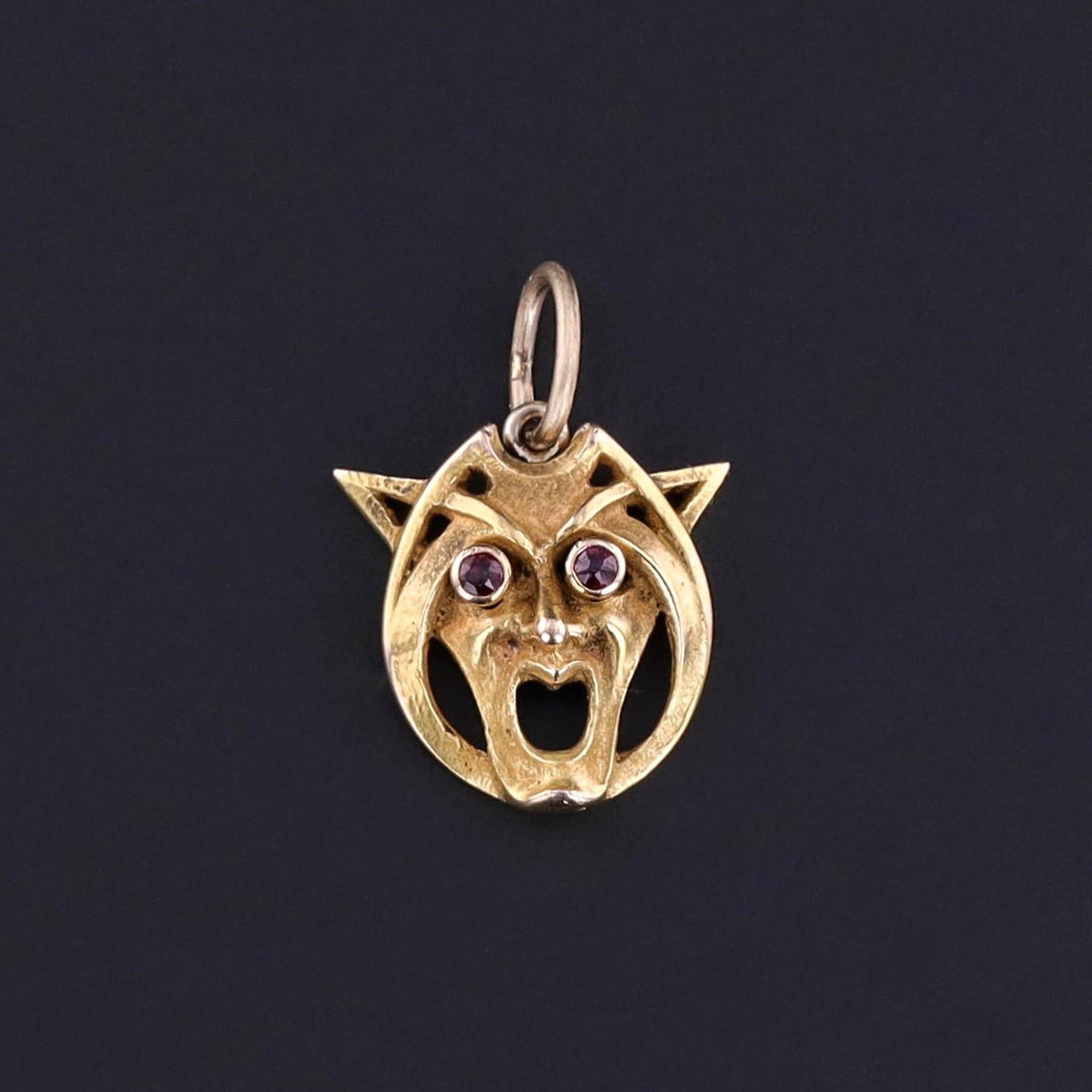 Antique Gargoyle Charm of 18k Gold - Trademark Antiques