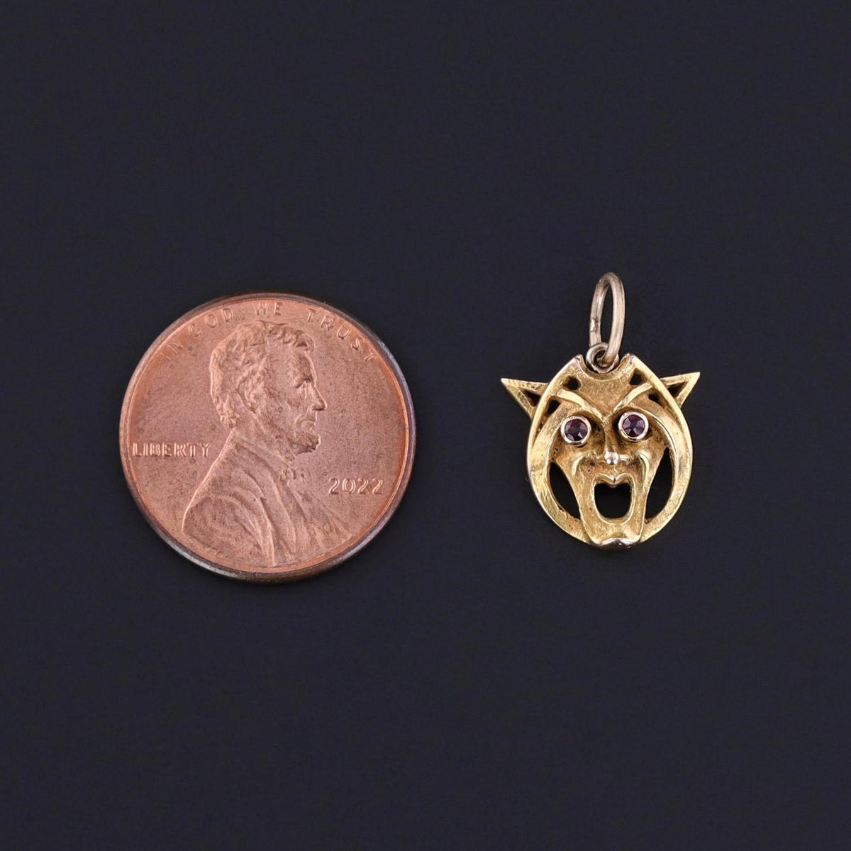 Antique Gargoyle Charm of 18k Gold - Trademark Antiques