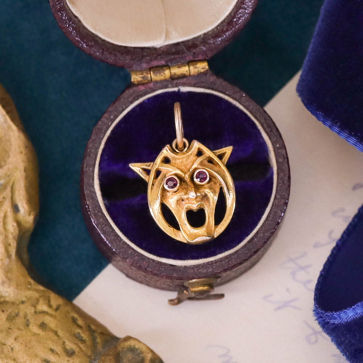 Antique Gargoyle Charm of 18k Gold - Trademark Antiques