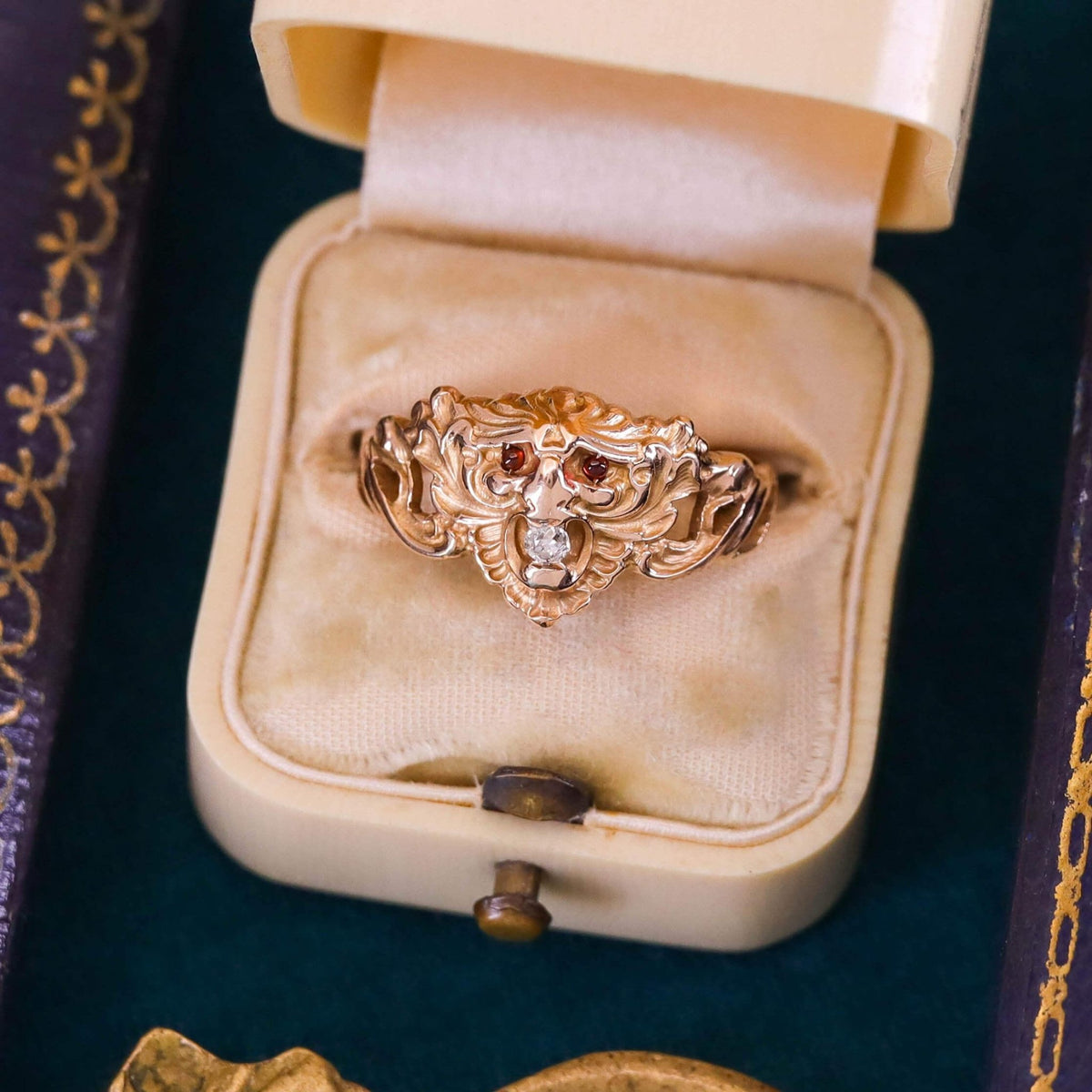 Antique Gargoyle Ring of 10k Gold - Trademark Antiques