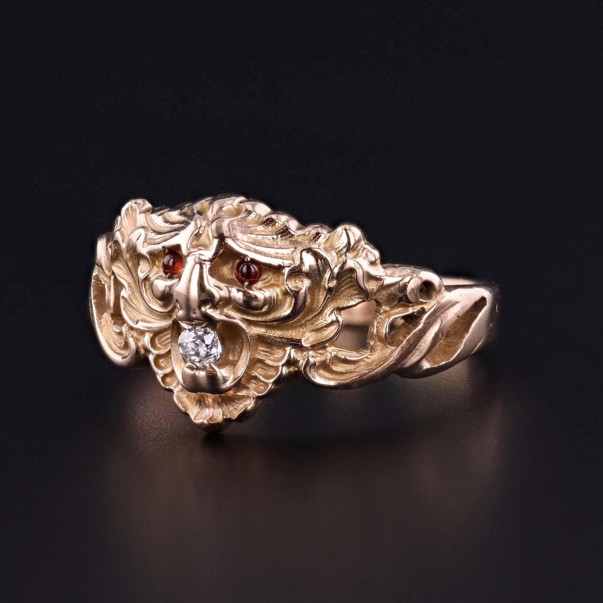Antique Gargoyle Ring of 10k Gold - Trademark Antiques