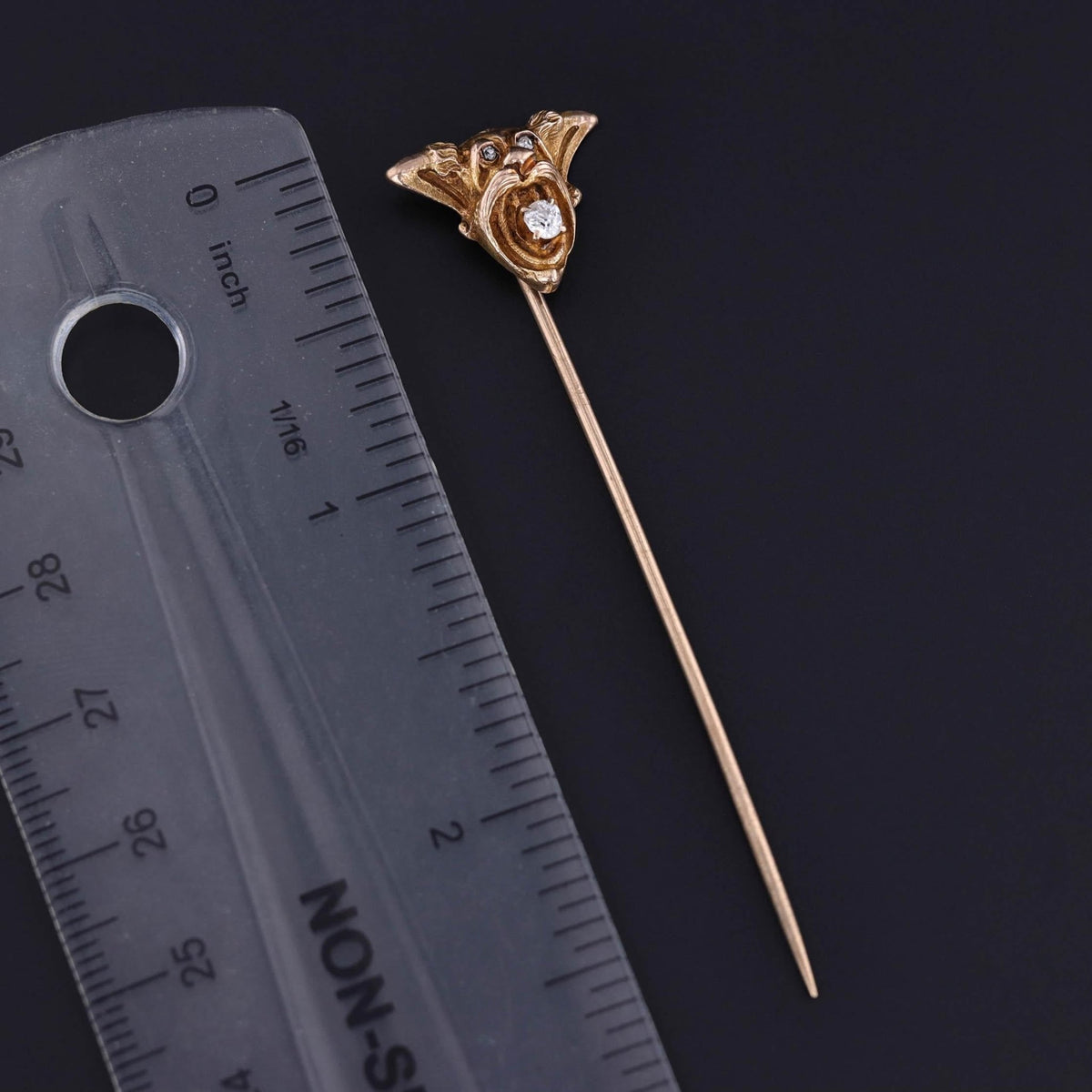 Antique Gargoyle Stickpin of 10k Gold - Trademark Antiques