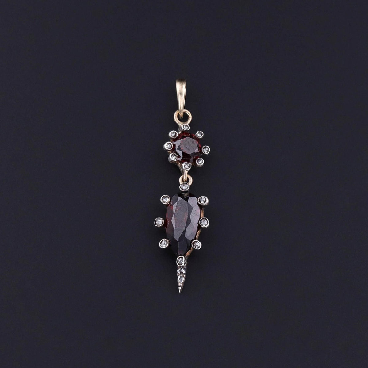 Antique Garnet and Diamond Pendant - Trademark Antiques