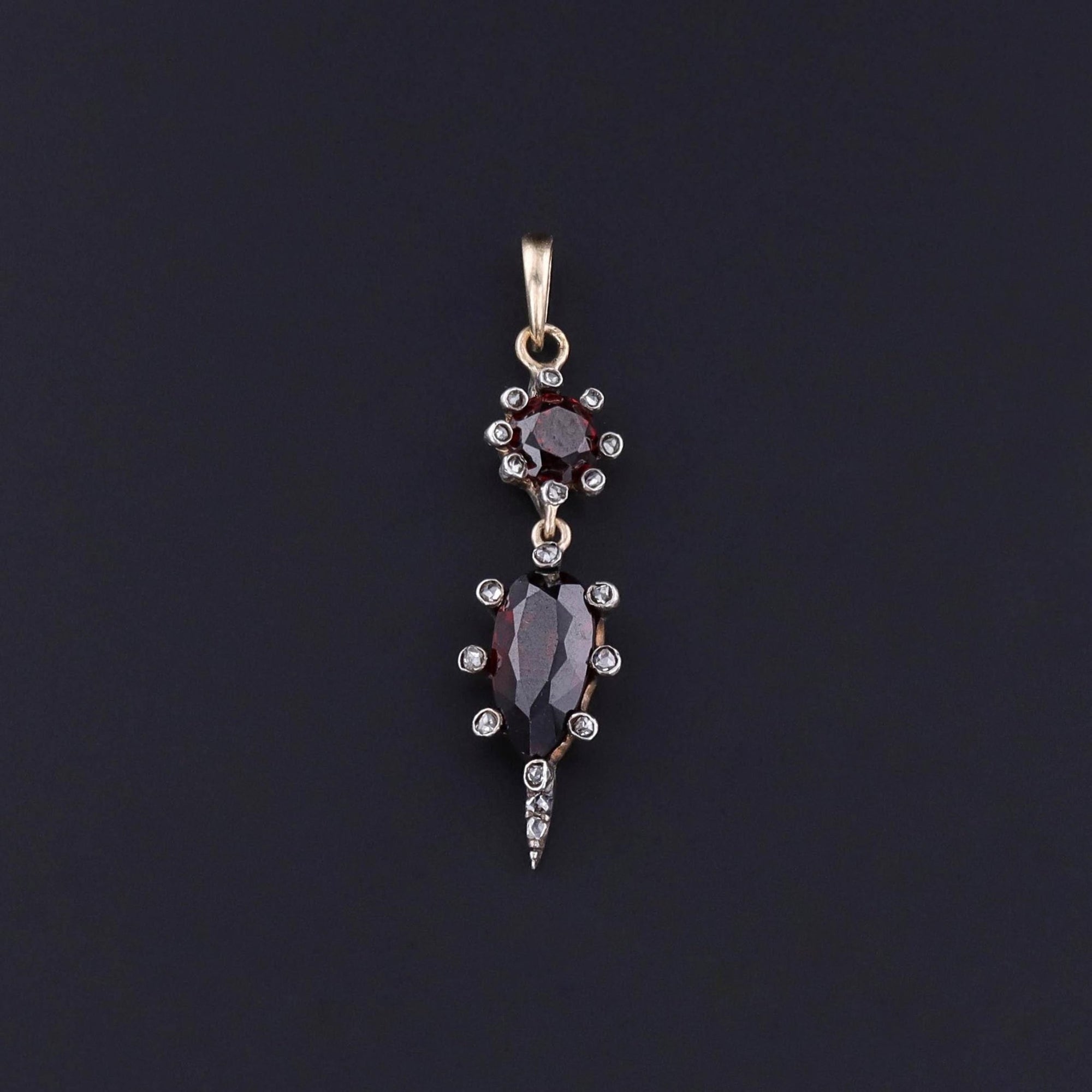 Antique Garnet and Diamond Pendant - Trademark Antiques