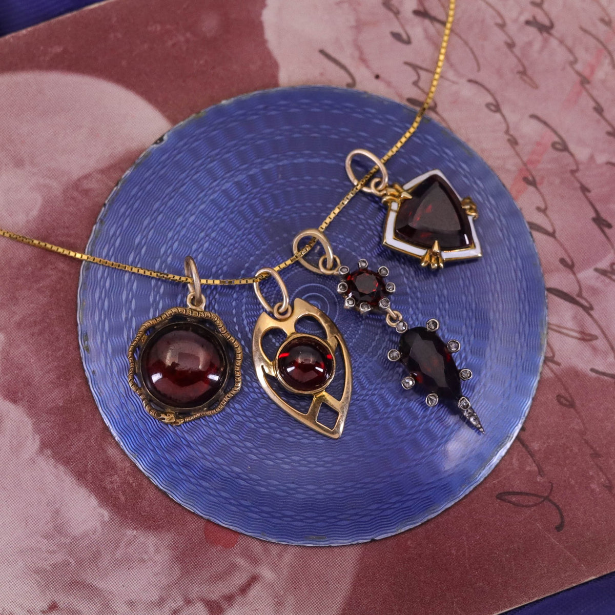 Antique Garnet and Diamond Pendant - Trademark Antiques